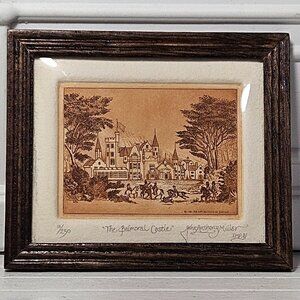 John Anthony Miller Copper Engraved Plate Etching of Balmora Castle
